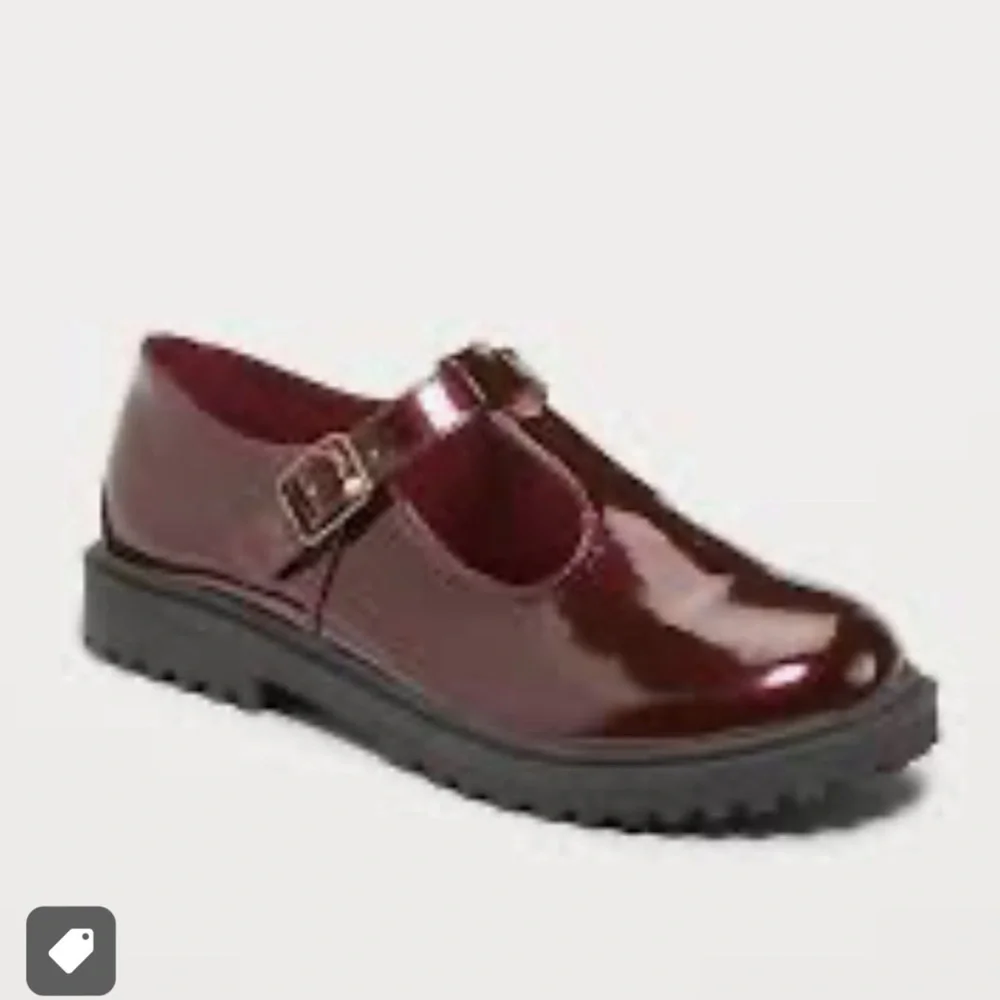 NWT Mary Jane Shiny Faux Leather Old Navy Burgundy Kids Dress Shoes